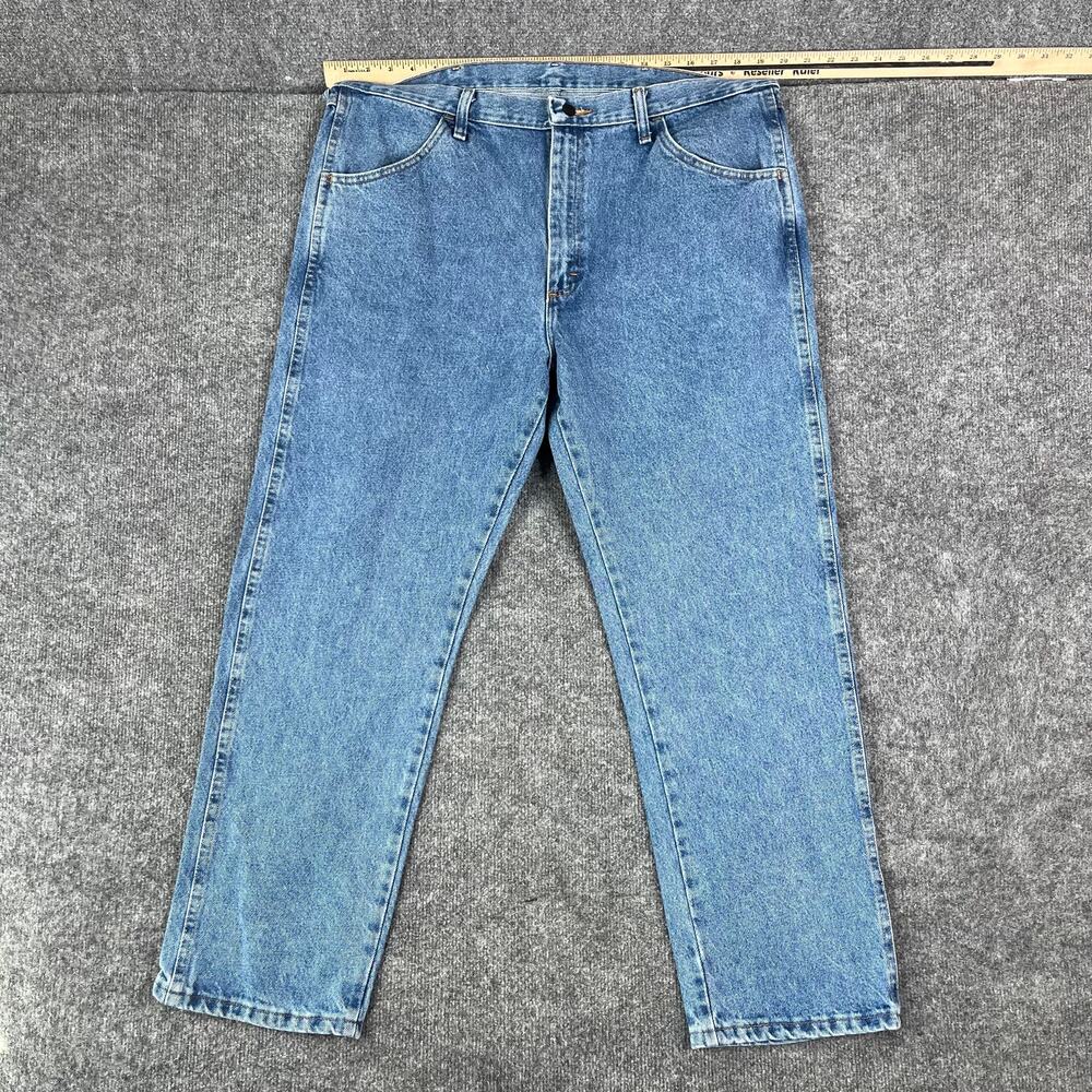 Rustler Jeans Mens Size 38x29 Blue Denim Straight Leg Classic Casual Pants